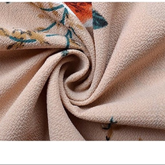 off shoulder floral print chiffon maxi dress - Picture 6 of 7